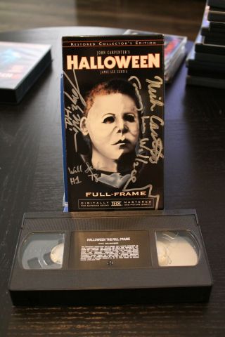 Halloween Signed VHS Tape - (4) JSA Certified Autographs - Nick Castle & More 2