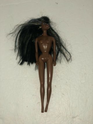 Vintage 1966 African American Black Hair Glitter With Colors Barbie Doll