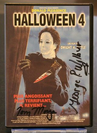 Halloween 4 French Dvd With (2) Cast Signatures George P Wilbur Jsa