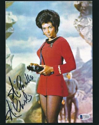 Nichelle Nichols Signed Star Trek 8x10 Photo Uhura Beckett Bas C16632