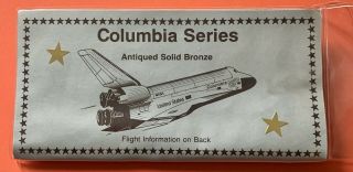 Antiqued Bronze Medal Set Shuttle Columbia Series 3