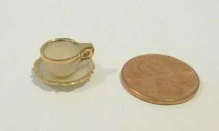 Jo Parker Miniature Porcelain Cup & Saucer With Gold Trim