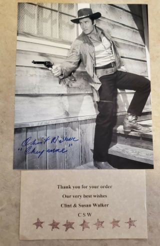 2 Clint Walker Signed 8x10 Bought From His Personal Website.  Please Look At Both