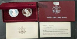 1983 - S 1984 - S Proof Los Angeles Olympic Us Silver Dollar Coin Set Of 2 Ogp