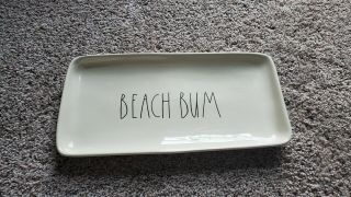 Beach Bum 14 " By 7 " Platter By Rae Dunn 2018 Long Letter