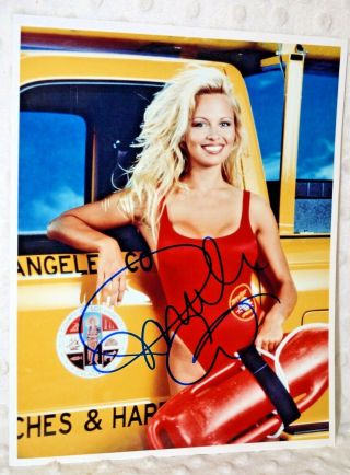 Pamela Anderson Hand Signed 8 X 10 Color Photo W/