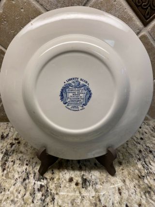 Set Of 8 Liberty Blue Staffordshire Independence Hall - Dinner Plates 2