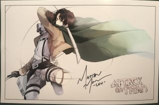 Attack On Titan Voice Actor Matt Mercer As “levi” Signed 11x17 Photo 2
