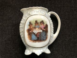 Vintage Welsh Tea Party Portrait Porcelain Pitcher Creamer Sea Shell