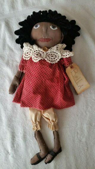 Vtg Doll Handmade Primitive - African - American Folk Art - Cultural Americana 22 "