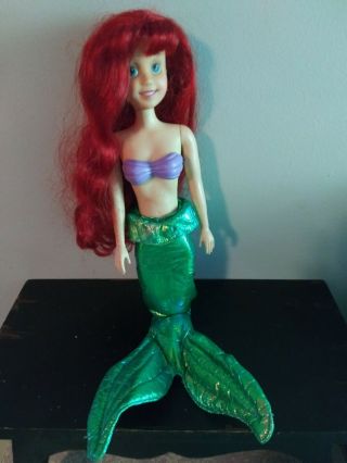 Vintage Ariel The Little Mermaid Tyco Doll 18 " Talking Barbie 1992 Pull String