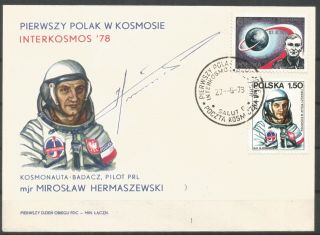 Space,  First Polish Man In Space,  Signed By Miroslaw Hermaszewski