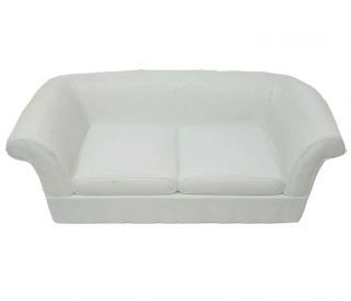 Vintage 1996 Mattel Barbie White Furniture Couch Sofa Textured Wingback