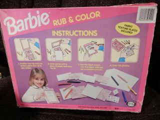 VINTAGE BARBIE RUB & COLOR PLAY SET BOX CREATE FASHION PICTURES 50510 3