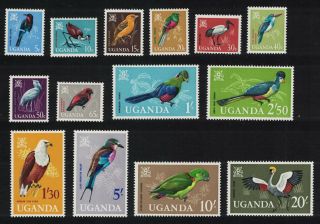 Uganda Jacana Ibis Turaco Bishop Crane Birds 14v Mnh Sg 113 - 126