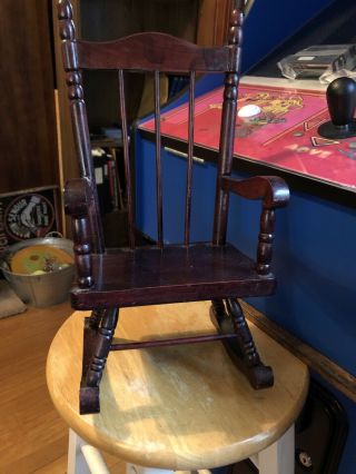 Wooden Doll Size Rocking Chair