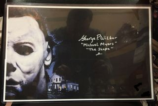 George P.  Wilbur Signed 11x17 Halloween 4 Michael Myers Poster Holo
