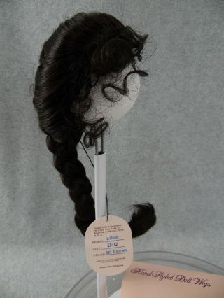 Global Doll Wig Size 11 - 12 Lorie Dark Brown With Tag Box & Hairnet