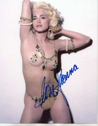 Madonna Sexy Photo Hand Signed With - Blond Marilyn Hair - Rock N Roll