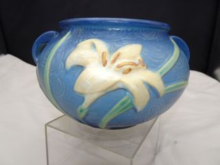 Roseville Pottery Blue Zephyr Lily Vase 671 - 4”