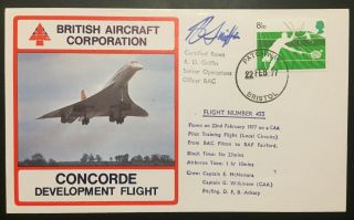 22.  2.  77 Bac Concorde Development Flight No.  433 Certified Griffin Signed Cover_ra
