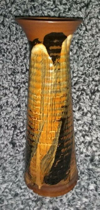 Pottery Craft Stoneware Handcrafted Vase Made In Usa Rare 11 "