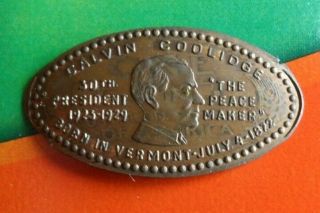 Calvin Coolidge Elongated Penny Usa Cent 30th President Souvenir Coin 1923 1929