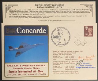 6.  6.  81 Ba Concorde Cpt Walpole & Finn Signed Cover_ayr & Prestwick Air Show_ 1/1