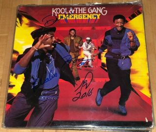 Kool & The Gang Signed Lp Emergency Autographed Vinyl Record Jsa