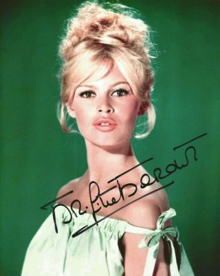 Brigitte Bardot Signed 8x10 Authentic Autograph Sexy Model Actress