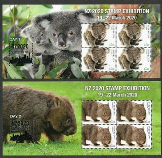Australia Nz 2020 - Stamp Exhibition Set Of 4 Min Sheets Mnh - Wildlife