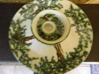 Clouds Pottery Folsom Chip And Dip Serving Dish Plate 1993 Oak Trees