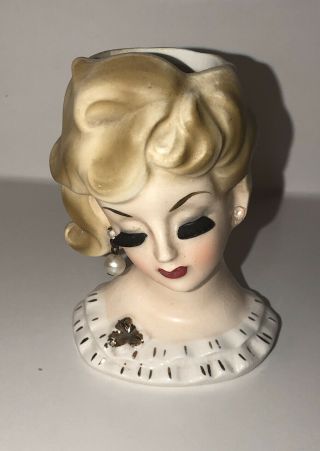 Vintage Napcoware Napco Cf6060 Lady Head Vase Miniature