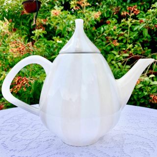 Jonathan Adler Beige And White “stripes” Teapot Htf