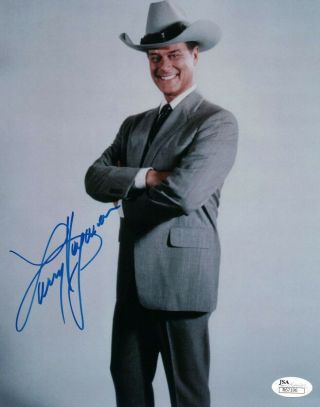 Larry Hagman Hand Signed Autographed 8x10 Photo Dallas Big Happy Smile Jsa