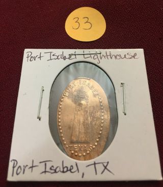 Port Isabel Lighthouse Texas Retired Copper Pre - 1982 Smashed Penny