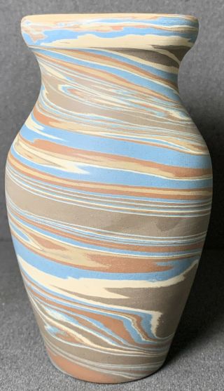 Niloak Art Pottery Mission Swirl Small Vase 5 1/2” Tall,  First Art Mark,  1920’s 3