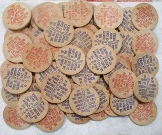 59 Wooden Nickel Coins Issued By Lakewood 1970 To Honor Chile South America