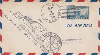 Ant10584) Fdc Usa 1929,  Byrd Antarctic Expedition,  Uss City Of York,  Dunedin