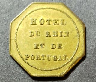 Boulogne Sur Mer,  French Hotel Token – Hotel Du Rhin Et De Portugal
