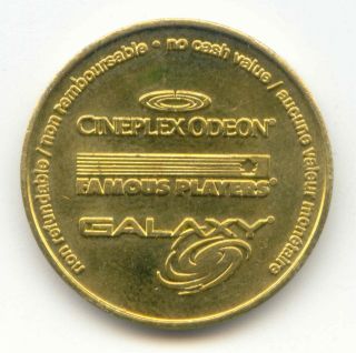 Token Canadian Cineplex Odeon Famous Players Galaxy Game Token No Cash Value