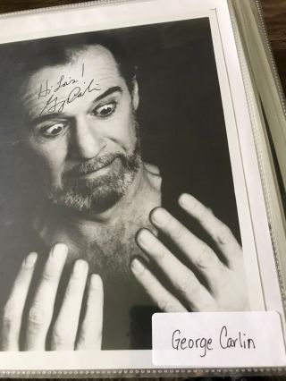 George Carlin Hand Signed Autograph 8x10 Photo Comedian - Looking At Hands B/w