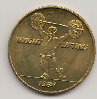 1984 Los Angeles Olympics Scrtd Transit Token - Weight Lifting - Ca450as