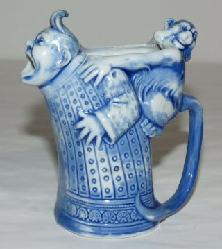 Vintage Schafer & Vater 4 " Figural Porcelain Creamer Chinaman & Monkey - Nr