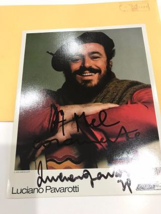 Opera Luciano Pavarotti Autographed 8 X 11 Photo 1979