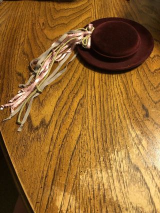 American Girl Pleasant Company Samantha Burgundy Meet Hat Only Euc Retired
