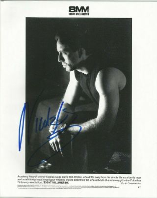 Nicolas Cage Signed 8x10 Photo Autograph " 8mm "