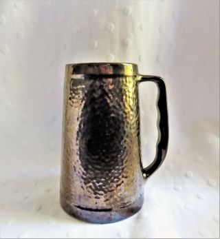 Vintage Shawnee Pottery Medallion Tankard Mug Stein Bronze Glaze Bar Ware Rare