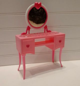 Mattel Barbie Doll House Furniture Pink Vanity Makeup Desk