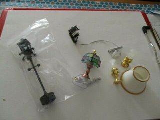 Dollhouse Miniature Assortment Of Lamps For 1:12 Scale